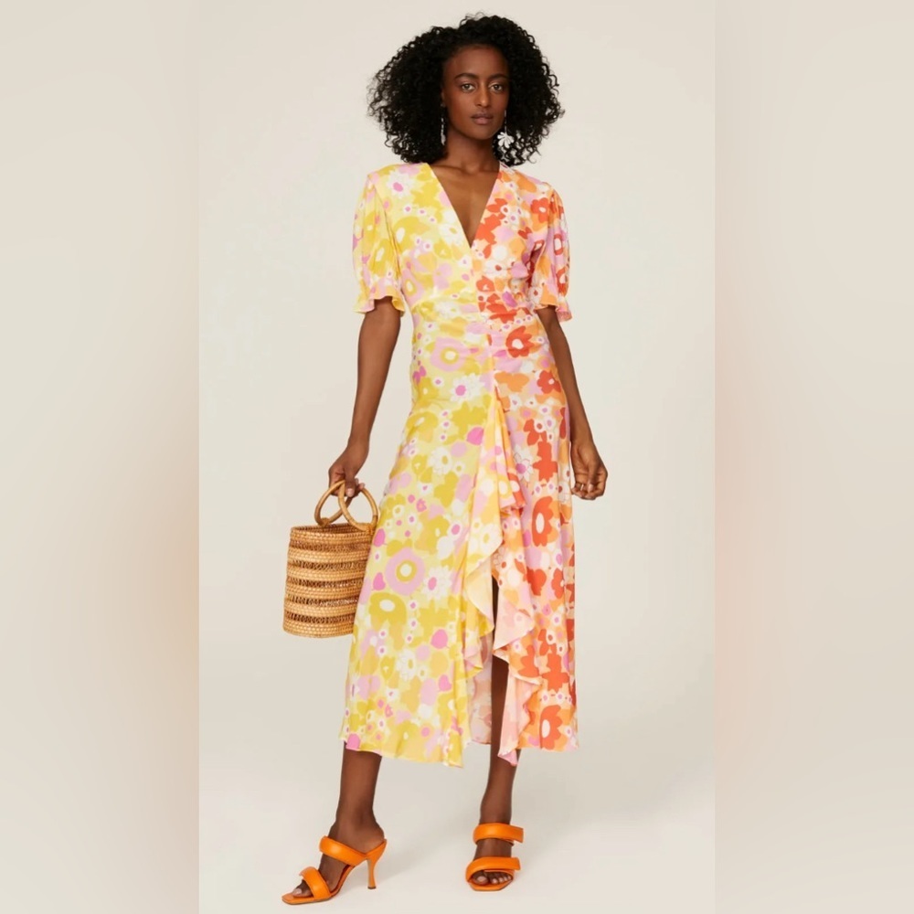 Rixo Ariel Ruffle Maxi Dress, Size Xxs (2)